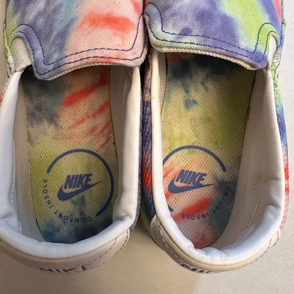 Nike Size 9.5 Court Legacy Green Purple Orange Tie Dye Women’s Slip On Sneakers - Picture 6 of 8